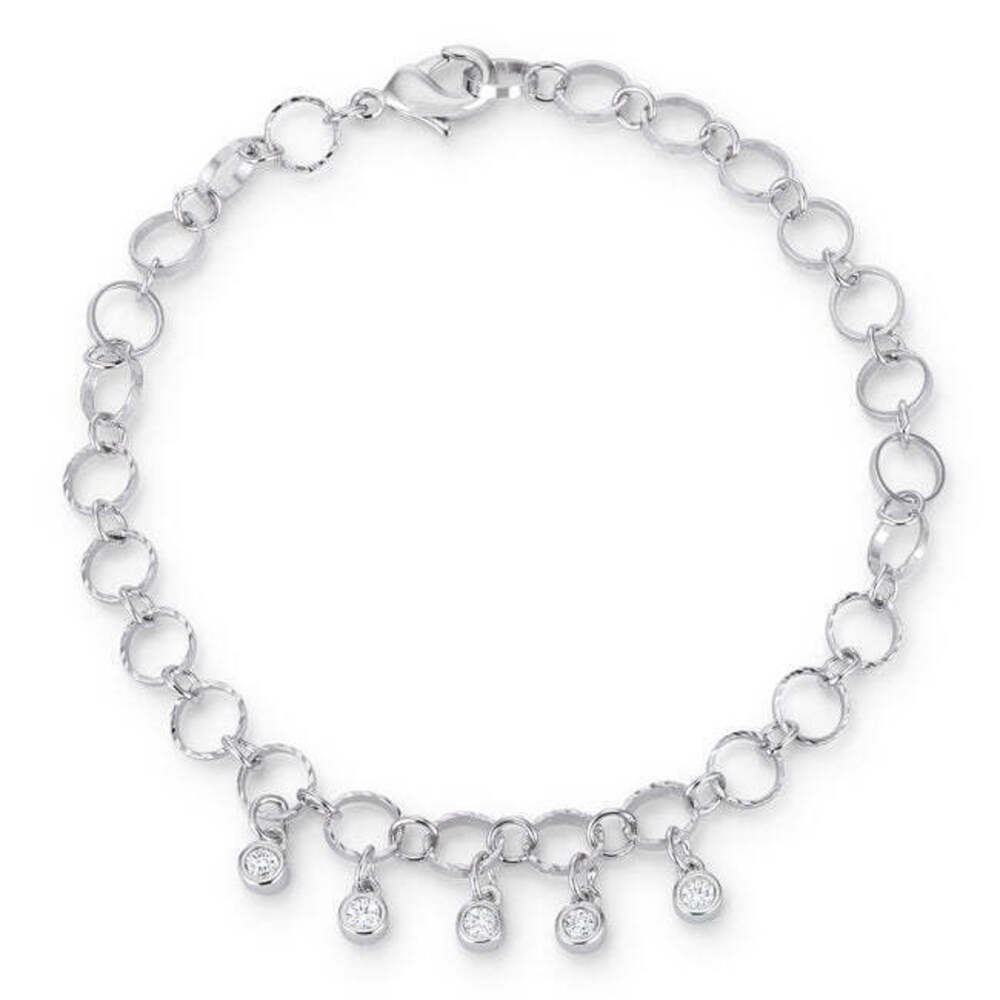 0.8ct CZ Goldtone Pave Disc Bracelet